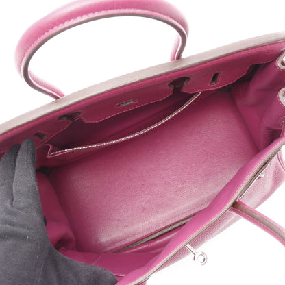 バーキン30 トスカ ハンドバッグ トリヨンクレマンス ピンクパープル シルバー金具 □O刻印 エルメス バッグ HERMES