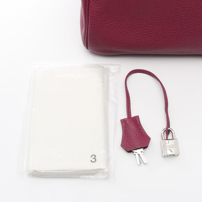 バーキン30 トスカ ハンドバッグ トリヨンクレマンス ピンクパープル シルバー金具 □O刻印 エルメス バッグ HERMES