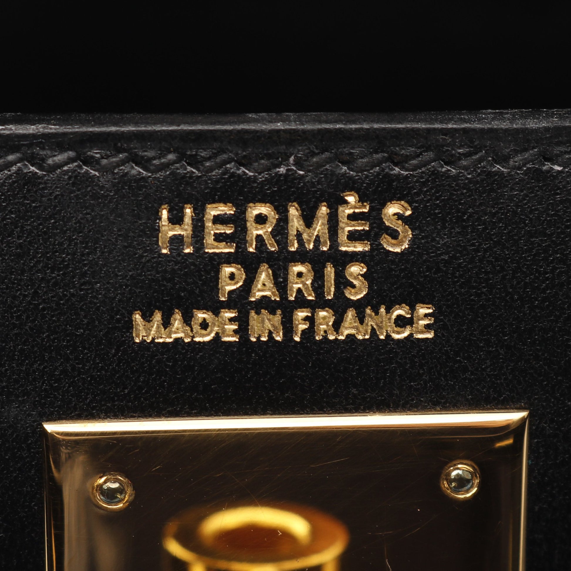 ケリー32 ハンドバッグ ボックスカーフ ブラック ゴールド金具 外縫い 2WAY ○Z刻印 エルメス バッグ HERMES