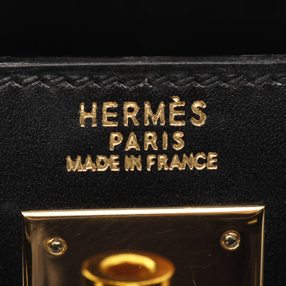 ケリー32 ハンドバッグ ボックスカーフ ブラック ゴールド金具 外縫い 2WAY ○Z刻印 エルメス バッグ HERMES