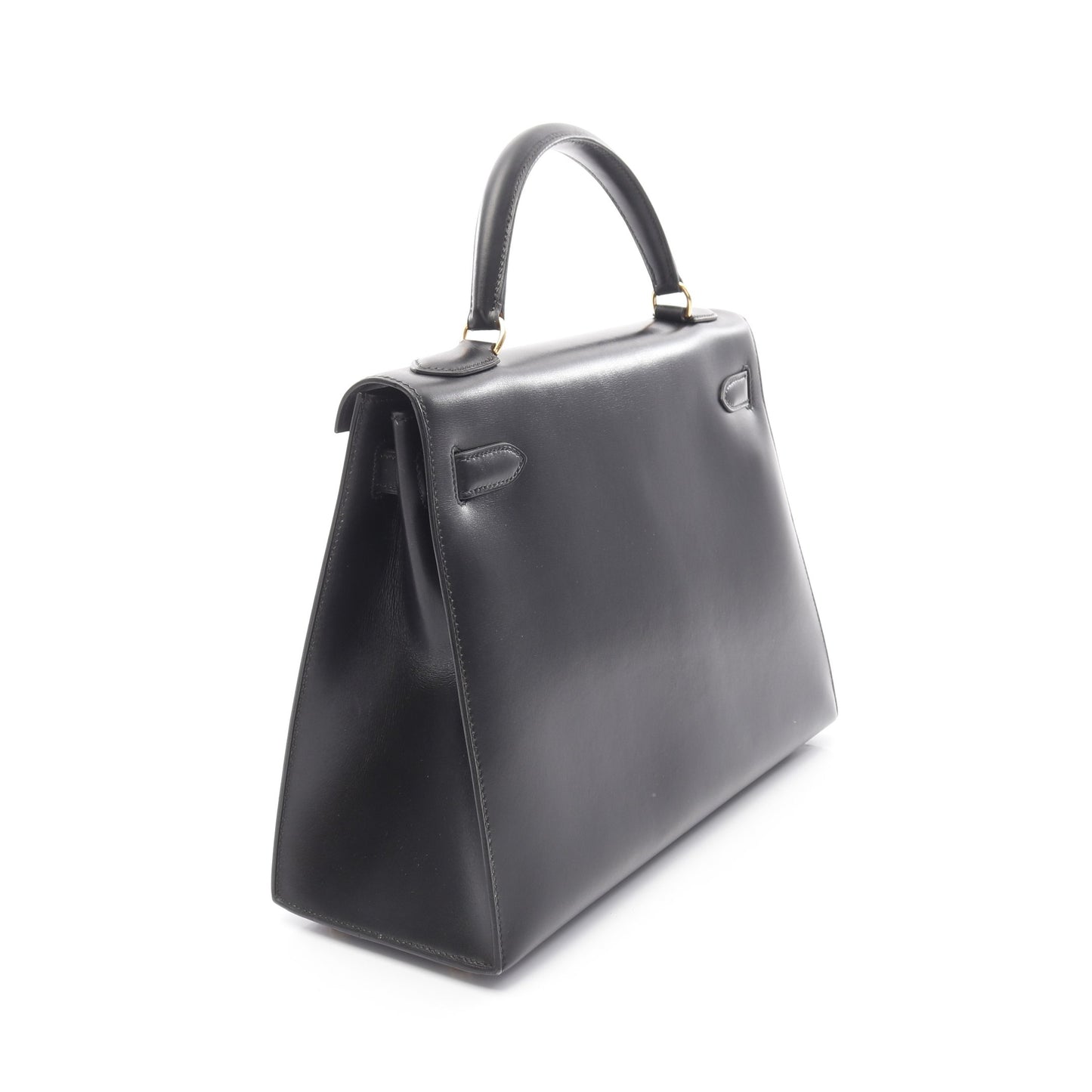ケリー32 ハンドバッグ ボックスカーフ ブラック ゴールド金具 外縫い 2WAY ○Z刻印 エルメス バッグ HERMES