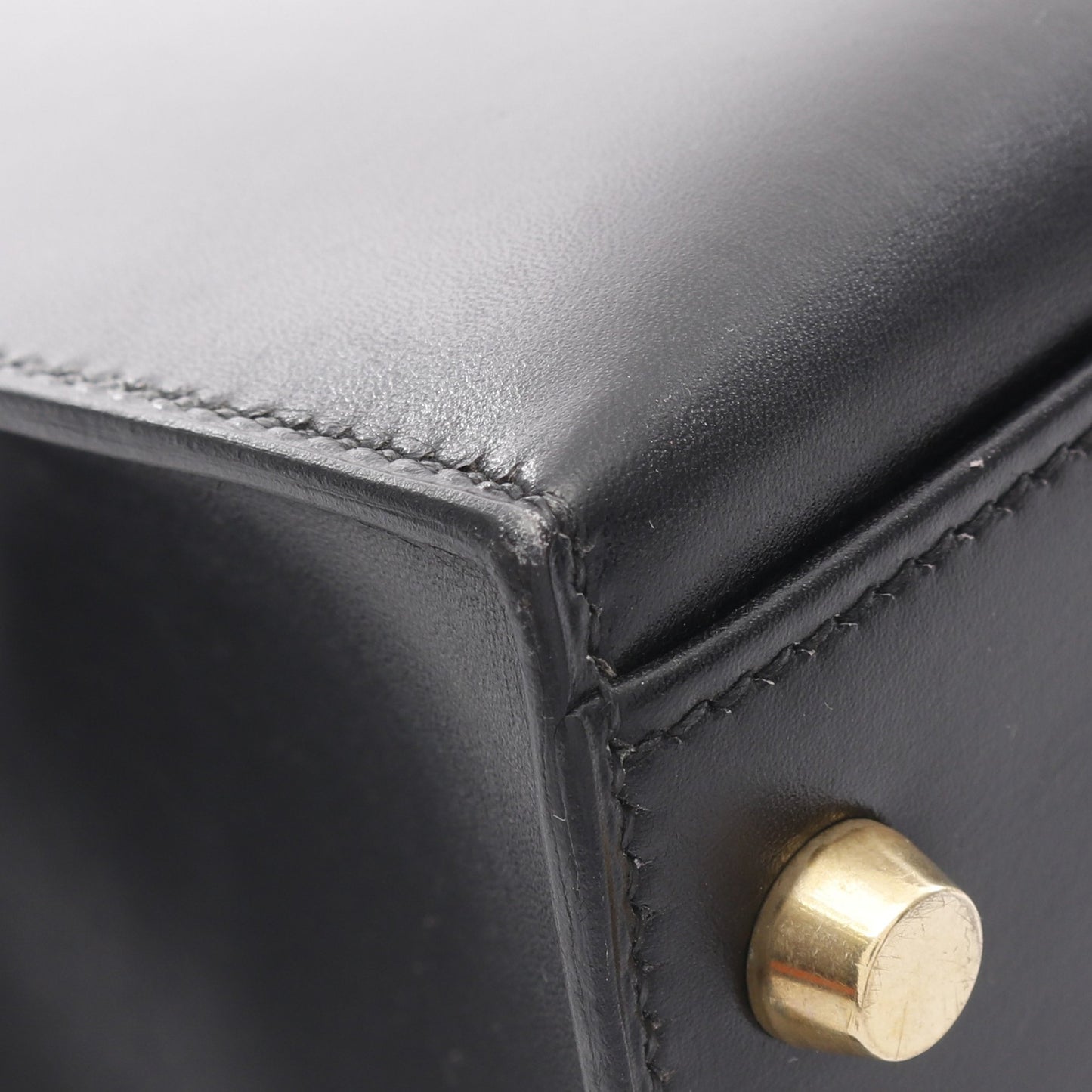 ケリー32 ハンドバッグ ボックスカーフ ブラック ゴールド金具 外縫い 2WAY ○Z刻印 エルメス バッグ HERMES
