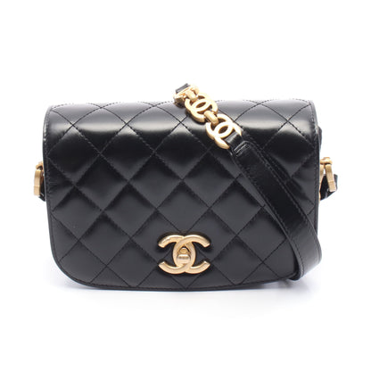 マトラッセ ウエストバッグ ボディバッグ レザー ブラック ゴールド金具 シャネル バッグ CHANEL