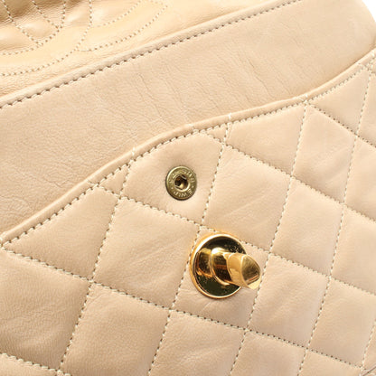 マトラッセ パリ限定 Wフラップ Wチェーンショルダーバッグ レザー ベージュ コンビ金具 シャネル バッグ CHANEL