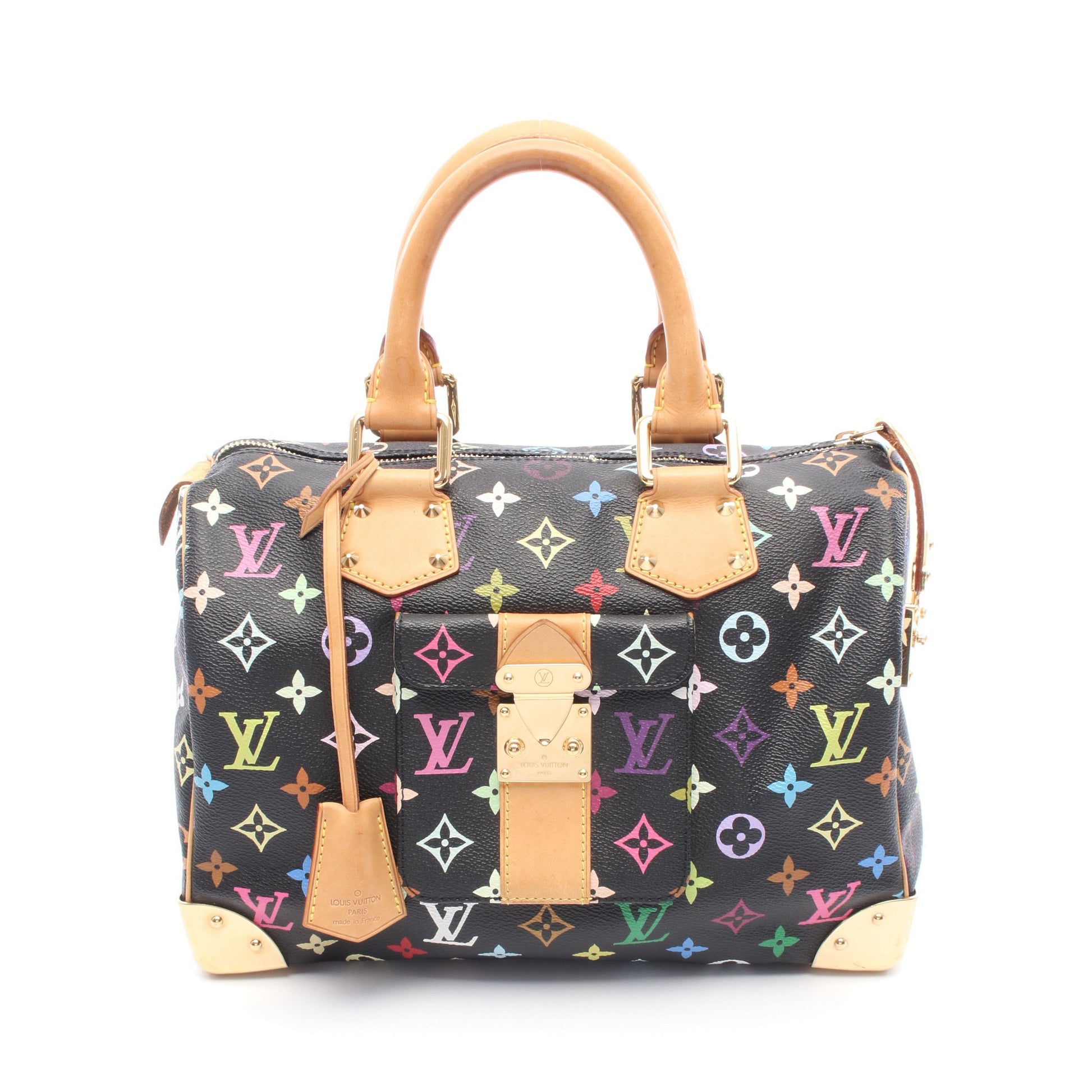 スピーディ30 モノグラムマルチカラー ノワール ハンドバッグ PVC レザー ブラック ルイヴィトン バッグ LOUIS VUITTON
