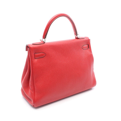 ケリー32 ヴァーミリオン ハンドバッグ トリヨンクレマンス レッド シルバー金具 内縫い 2WAY T刻印 エルメス バッグ HERMES