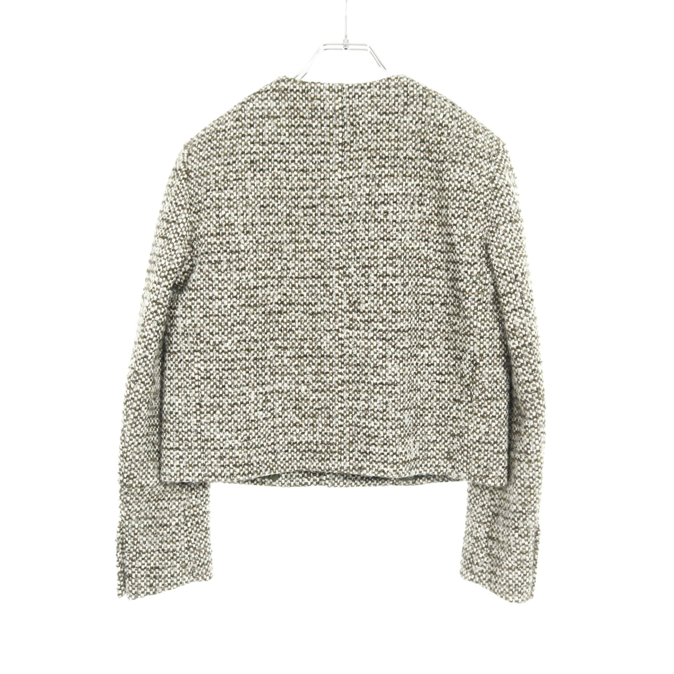 CELINE ノーカラーツイードジャケット CELINE - セリーヌ ジャケット ノーカラー レディース 34サイズ