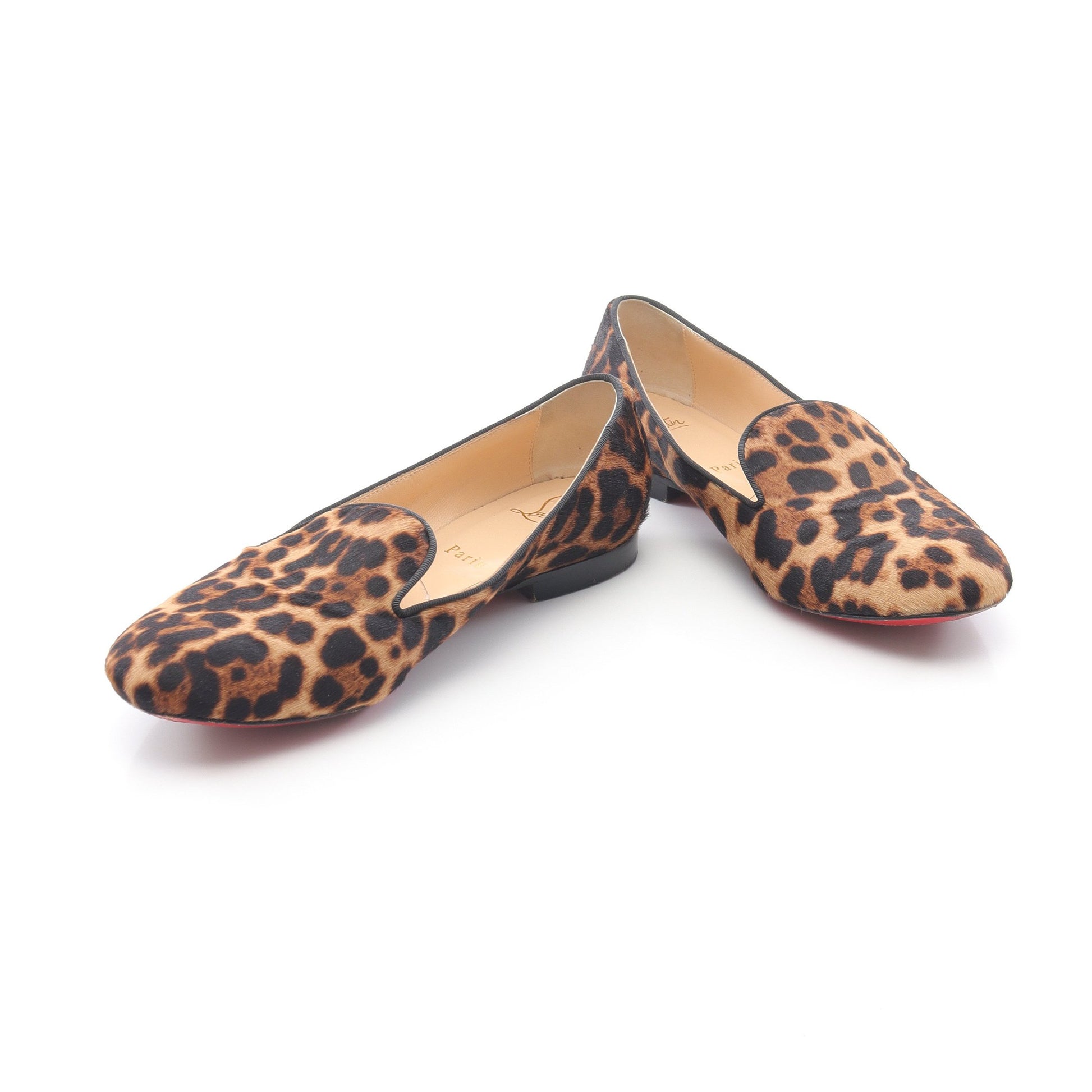 SAKOUETTE FLAT フラットシューズ レオパード ハラコ ベージュ ブラック クリスチャンルブタン シューズ Christian Louboutin