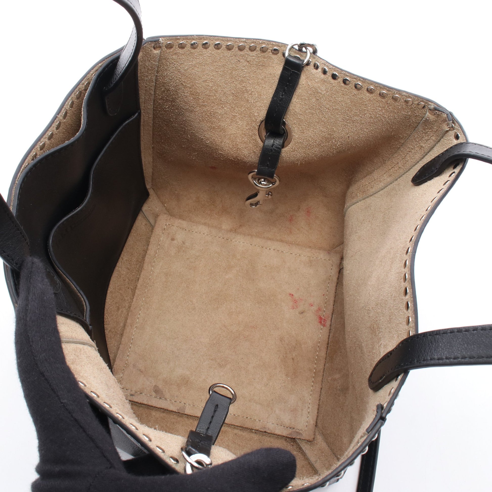 BELLE MINI WITH STUDS ベル ミニ ハンドバッグ レザー ブラック 2WAY ジェイアンドエムデヴィッドソン バッグ J&M DAVIDSON