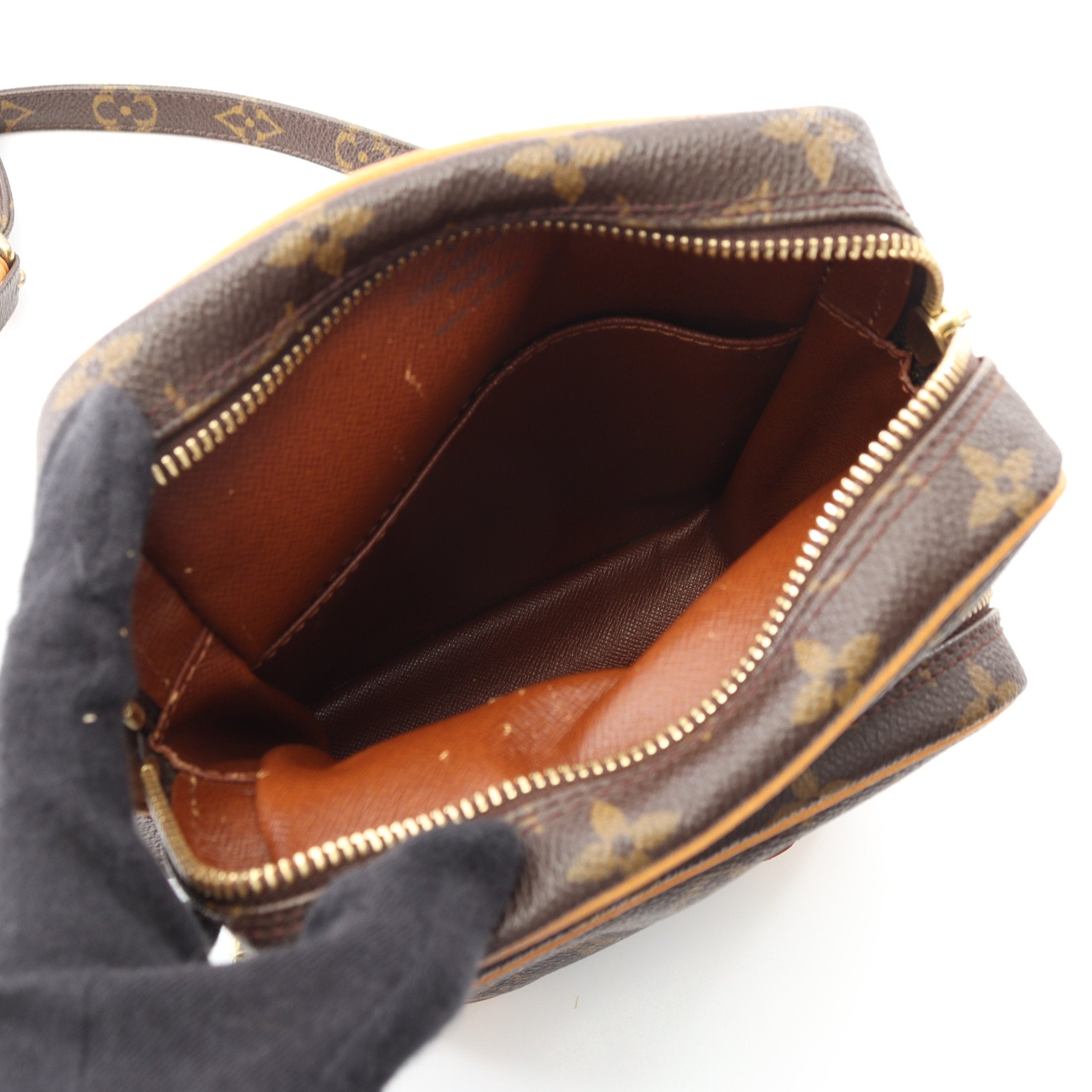 アマゾン モノグラム ショルダーバッグ PVC レザー ブラウン ルイ