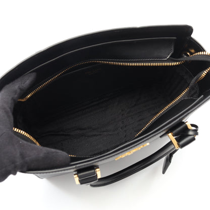 SAFFIANO+SOFT CALF ハンドバッグ レザー ブラック 2WAY プラダ – RECLO 