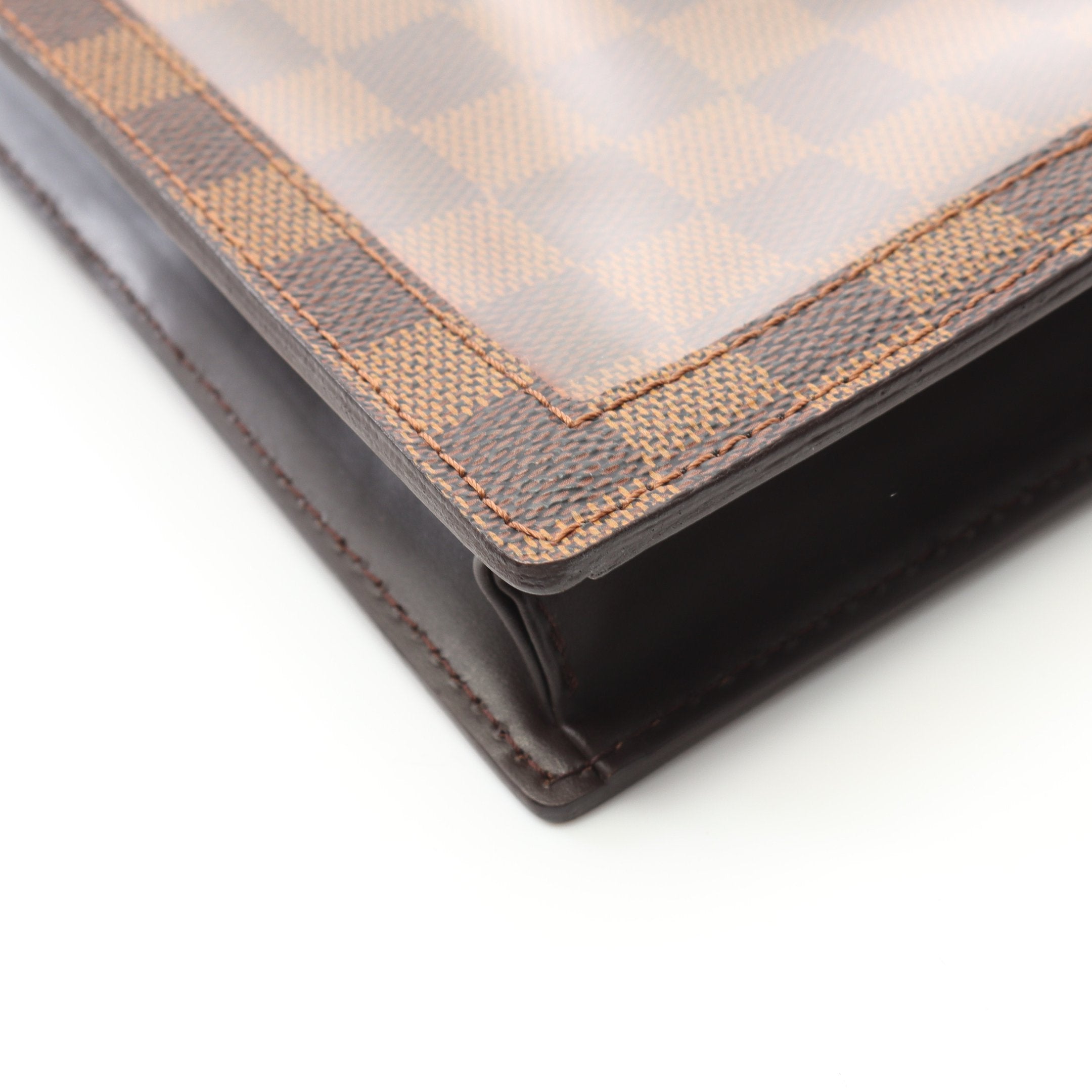 ポートベロー ダミエエベヌ ショルダーバッグ PVC レザー