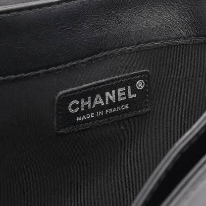 ボーイシャネル チェーンショルダーバッグ レザー ブラック アンティークシルバー金具 シャネル バッグ CHANEL