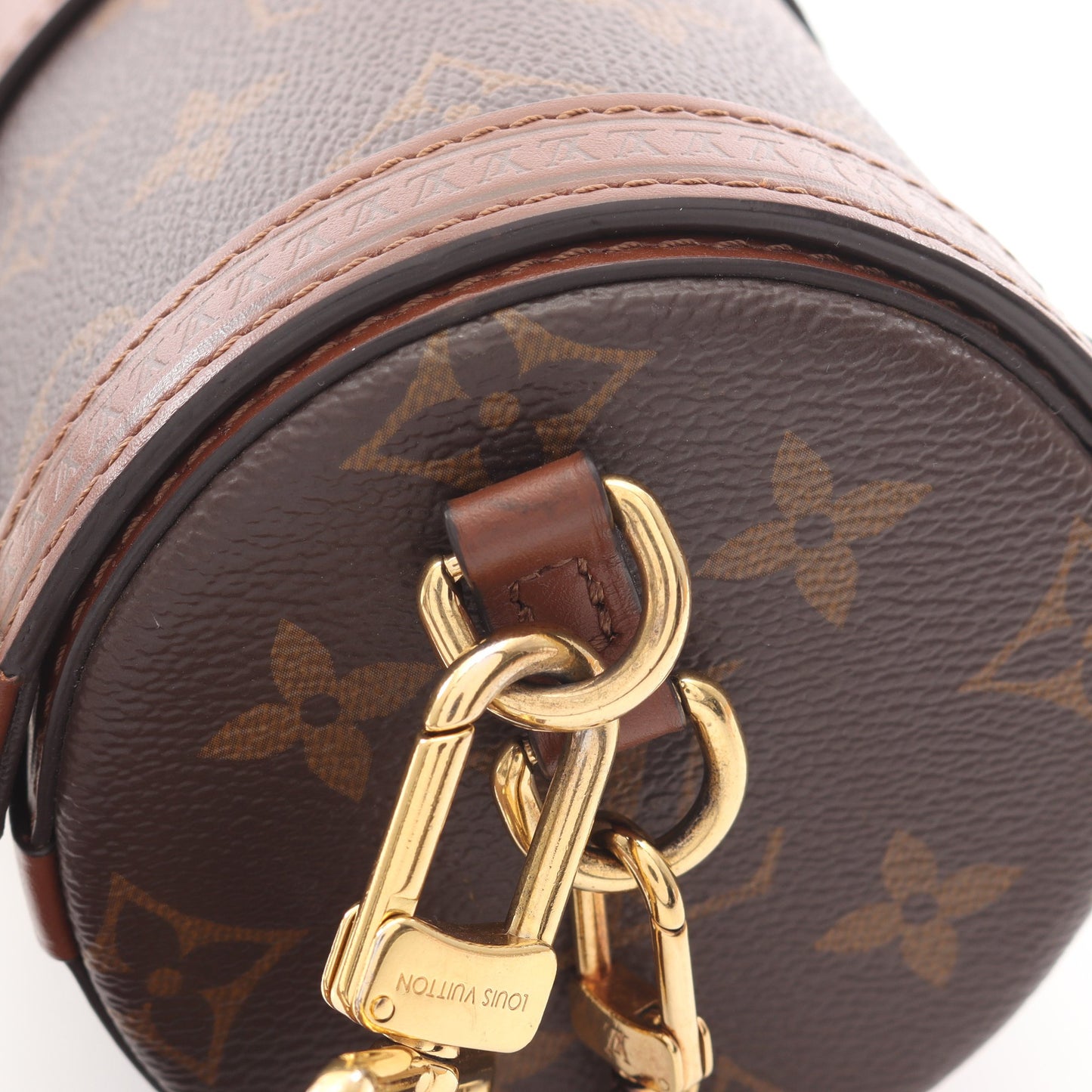 パピヨン トランク モノグラム チェーンハンドバッグ PVC レザー ブラウン 2WAY ルイヴィトン バッグ LOUIS VUITTON