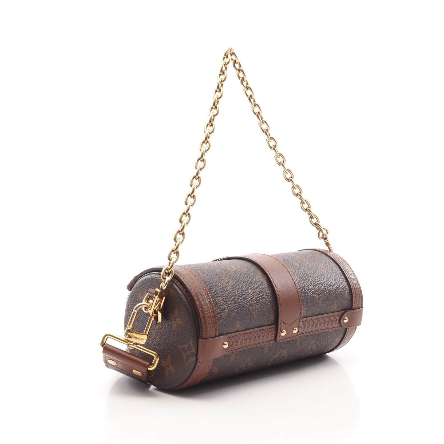 パピヨン トランク モノグラム チェーンハンドバッグ PVC レザー ブラウン 2WAY ルイヴィトン バッグ LOUIS VUITTON