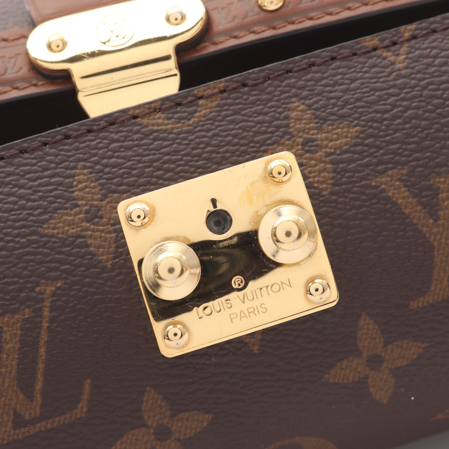 パピヨン トランク モノグラム チェーンハンドバッグ PVC レザー ブラウン 2WAY ルイヴィトン バッグ LOUIS VUITTON