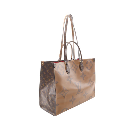オンザゴーGM モノグラムジャイアント リバース ショルダーバッグ トートバッグ PVC ブラウン ベージュ 2WAY ルイヴィトン バッグ LOUIS VUITTON