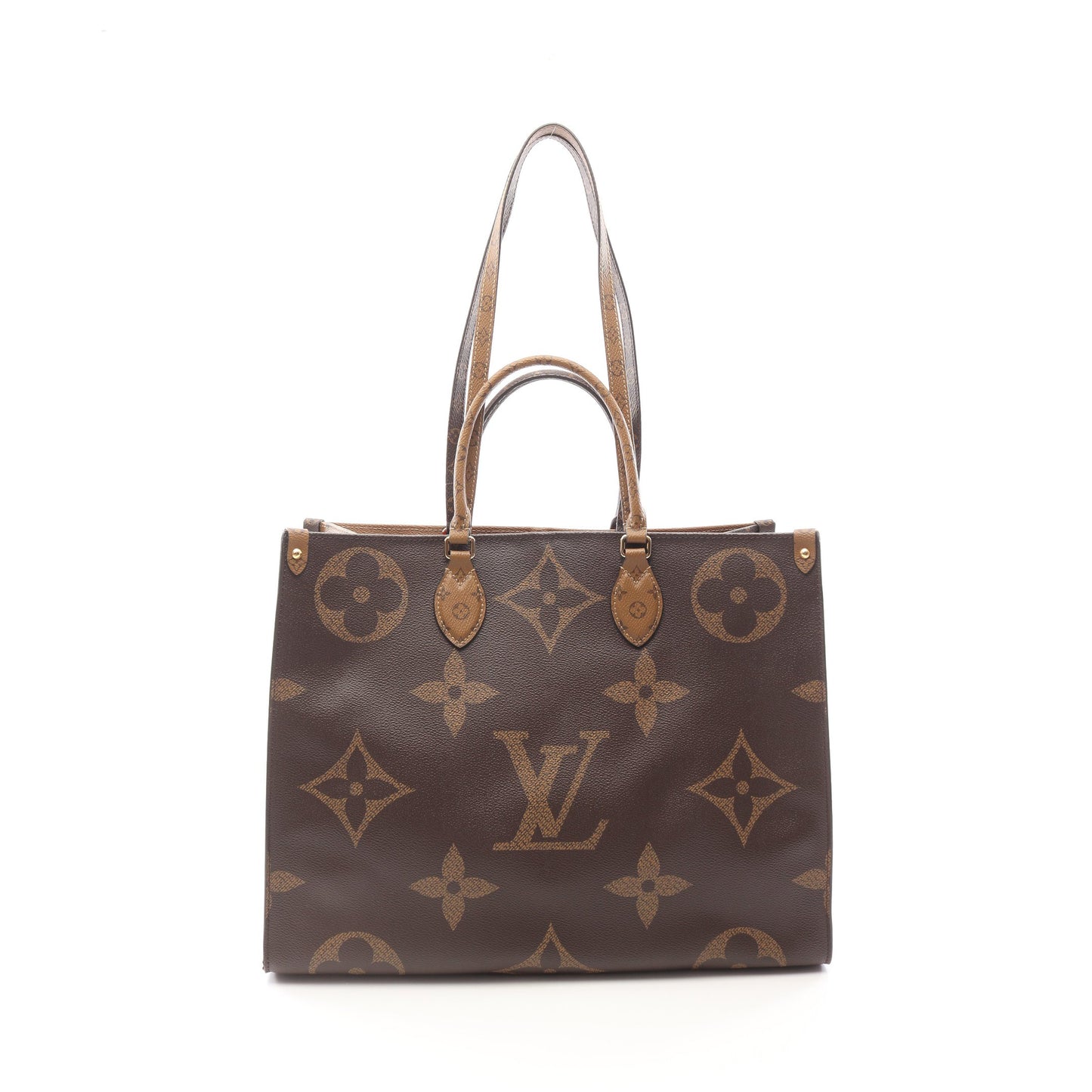 オンザゴーGM モノグラムジャイアント リバース ショルダーバッグ トートバッグ PVC ブラウン ベージュ 2WAY ルイヴィトン バッグ LOUIS VUITTON