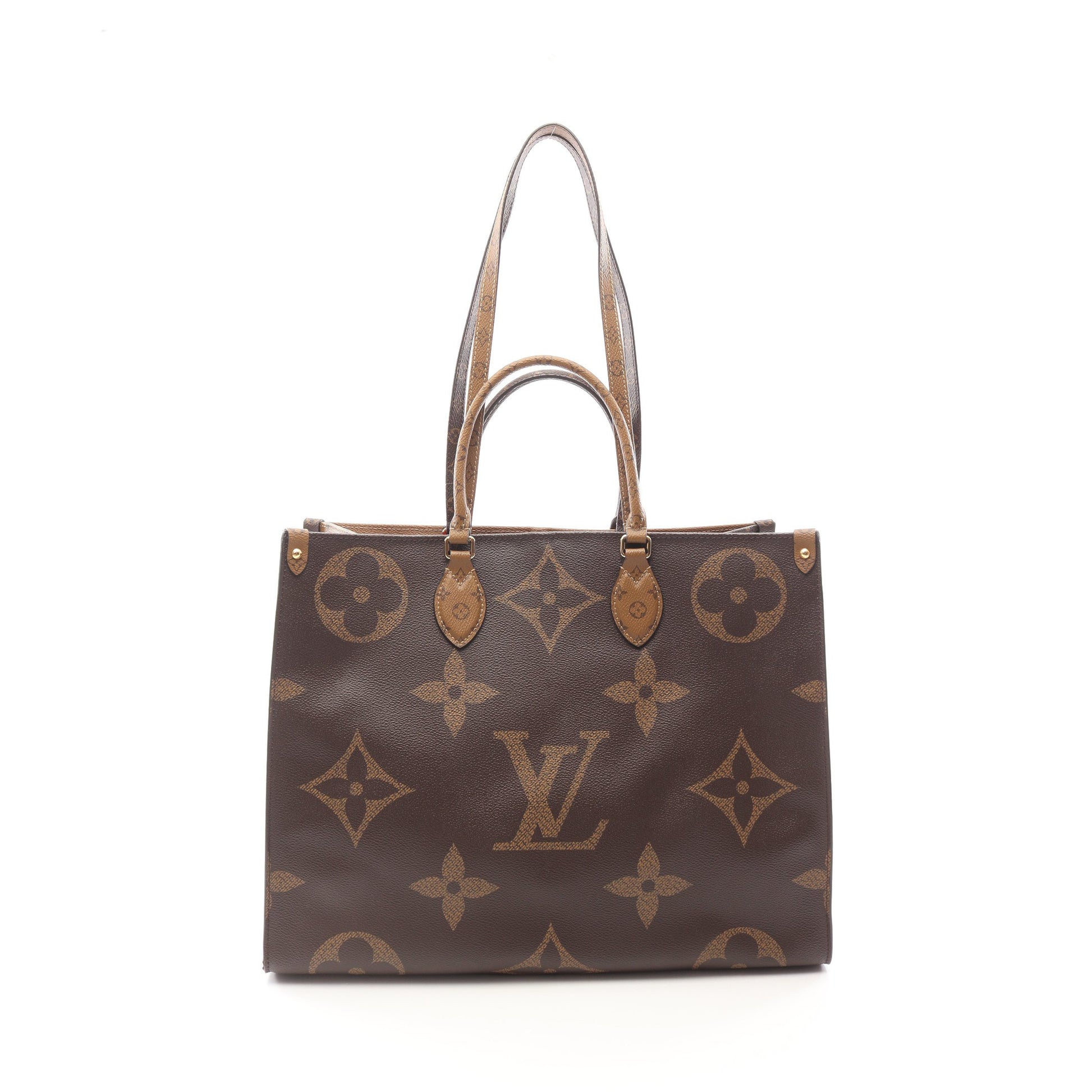 オンザゴーGM モノグラムジャイアント リバース ショルダーバッグ トートバッグ PVC ブラウン ベージュ 2WAY ルイヴィトン バッグ LOUIS VUITTON
