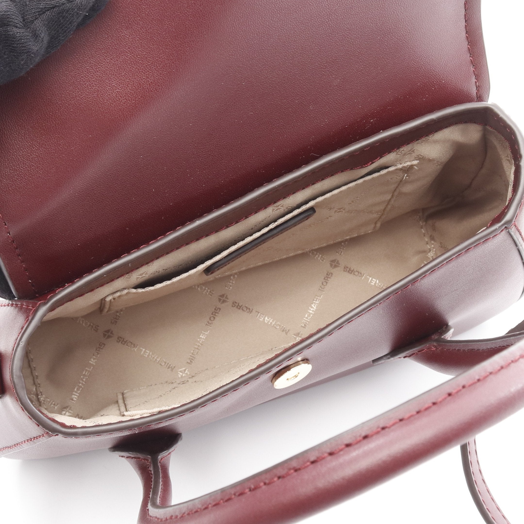 スモール サッチェル クロスボディ ハンドバッグ レザー ボルドー 2WAY