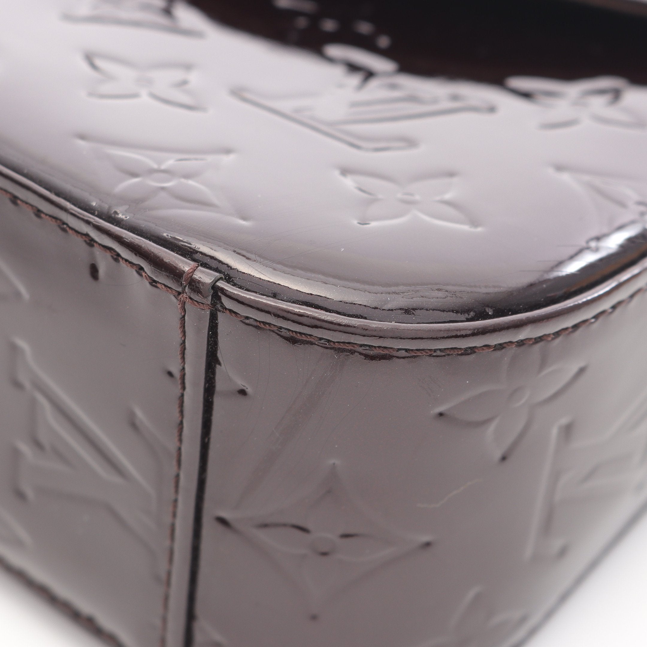 ロデオドライブ モノグラムヴェルニ アマラント チェーンショルダー