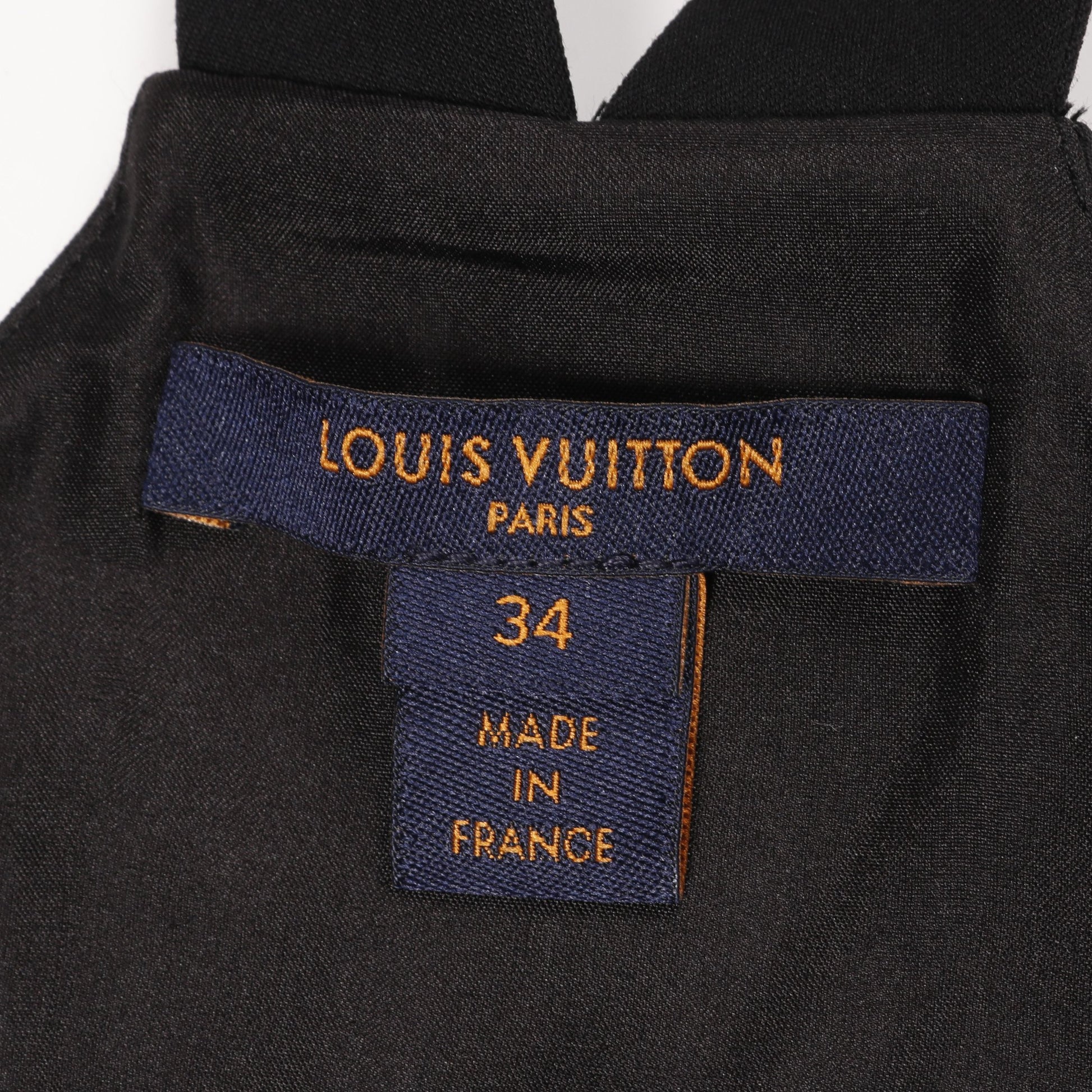 ワンピース アシンメトリー ウール ナイロン シルク ブラック ブルー ルイヴィトン ワンピース LOUIS VUITTON