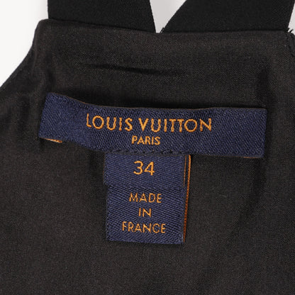 ワンピース アシンメトリー ウール ナイロン シルク ブラック ブルー ルイヴィトン ワンピース LOUIS VUITTON