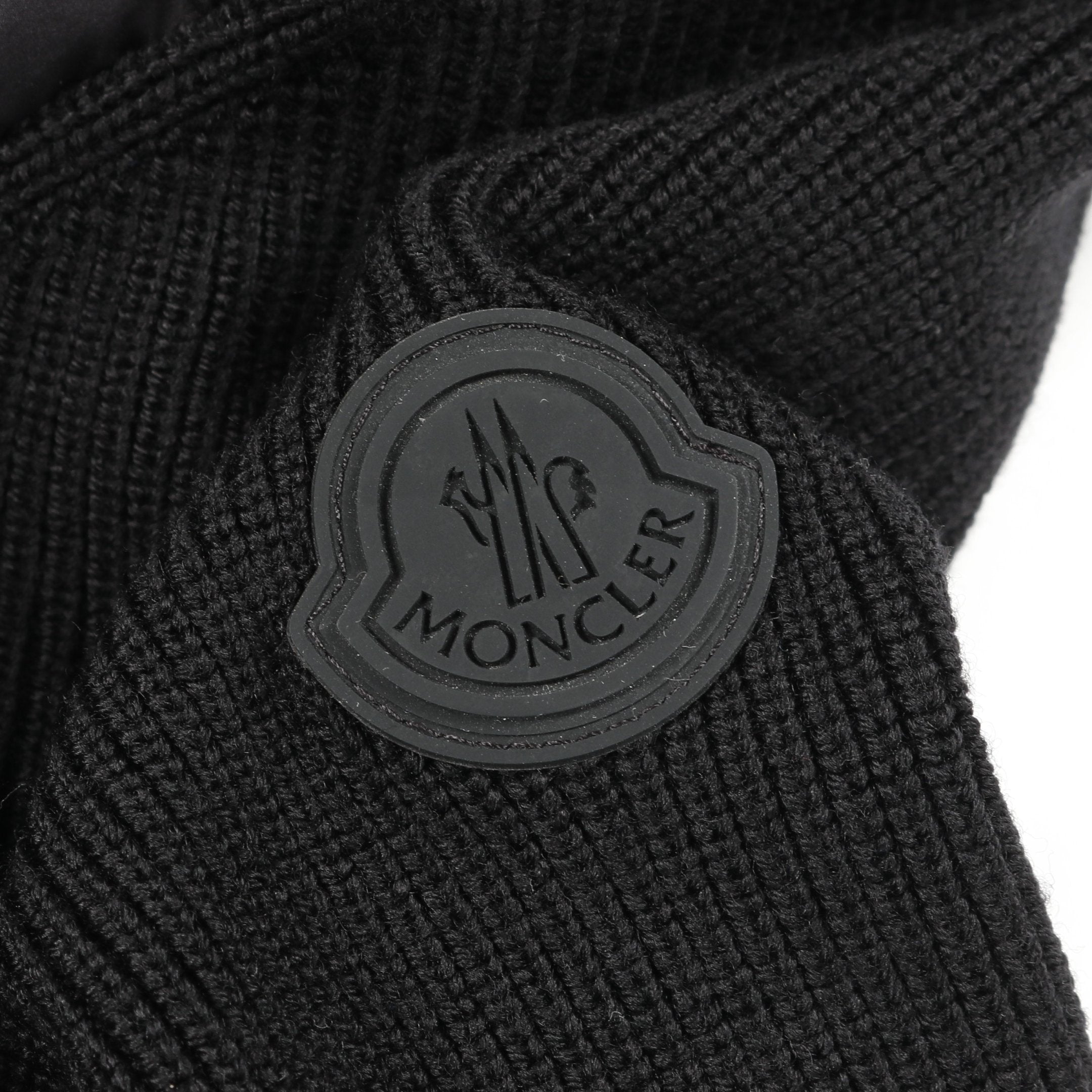 ダウンジャケット ナイロン ウール ブラック フード付き ニット切替