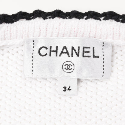 ココマークボタン ニットジャケット カーディガン コットン ナイロン ホワイト マルチカラー シャネル トップス CHANEL