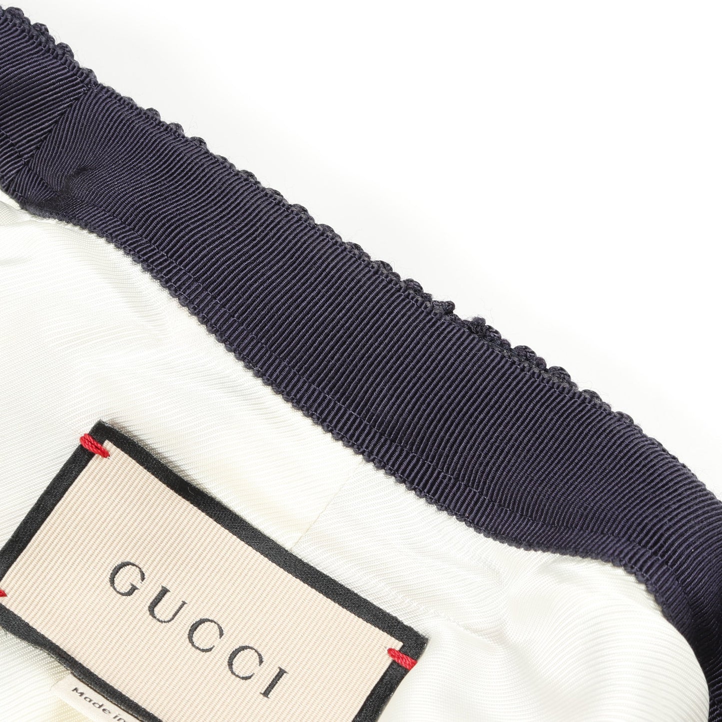 GGボタン ツイード ノーカラージャケット チェック ホワイト ネイビー レッド グッチ アウター GUCCI