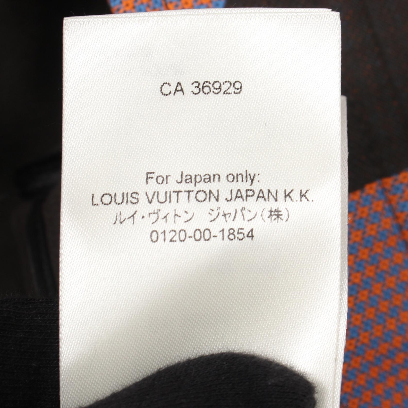 ダブルフェイス オーバー シャツジャケット シャツ 長袖 コットン オレンジ ブルー ブラック ルイヴィトン トップス LOUIS VUITTON