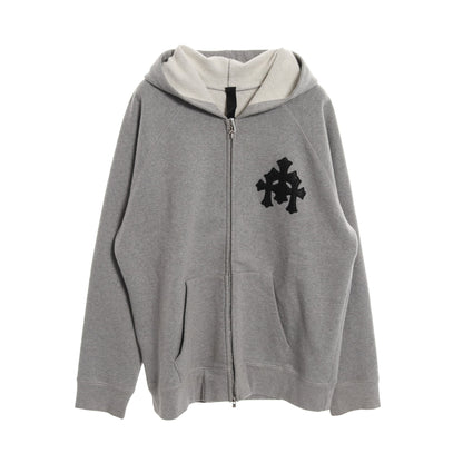 セメタリークロスパッチ ダガージップ ジップアップパーカー コットン グレー クロムハーツ トップス Chrome Hearts