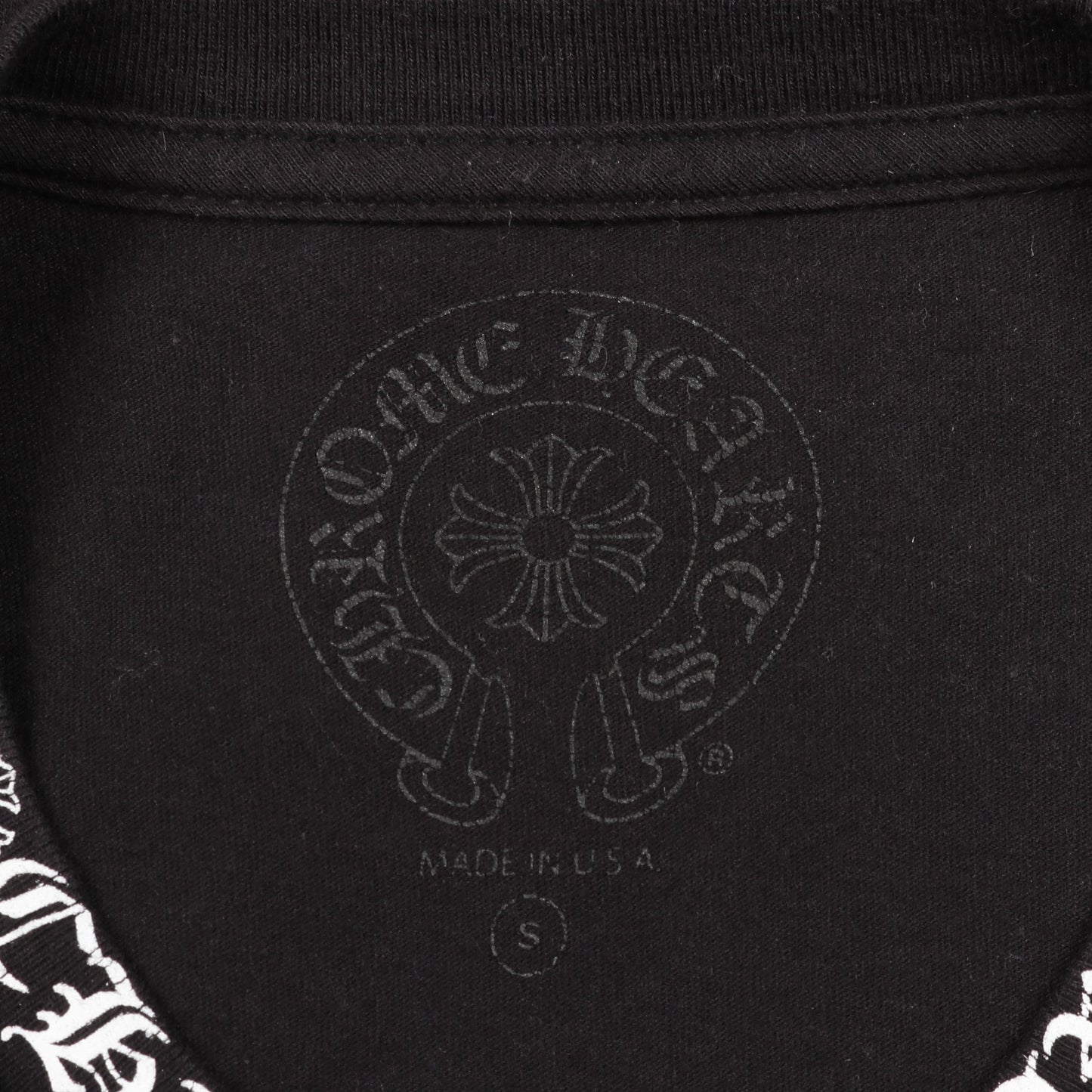ネックロゴ Tシャツ クルーネック 半袖 コットン ブラック クロムハーツ トップス Chrome Hearts