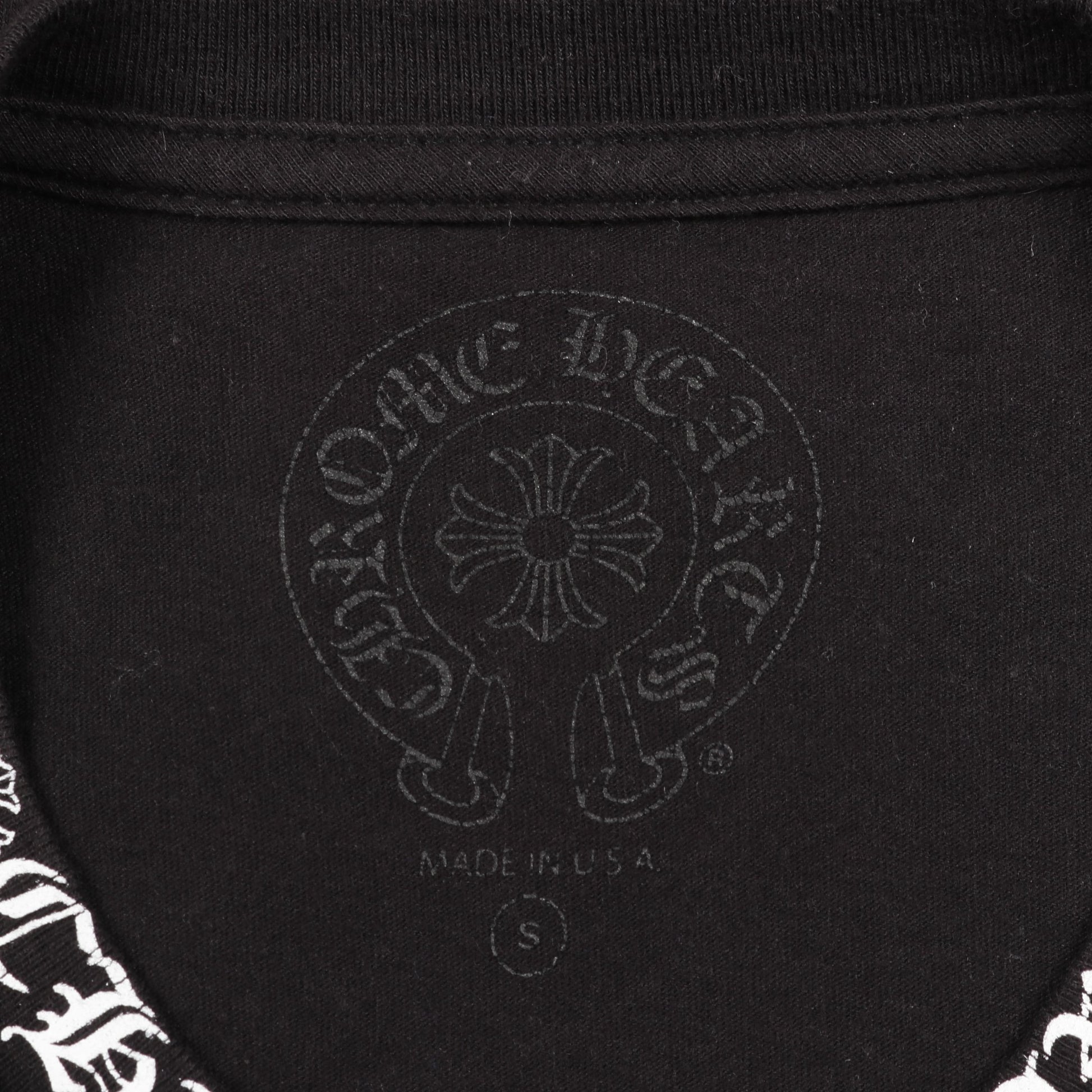 ネックロゴ Tシャツ クルーネック 半袖 コットン ブラック クロムハーツ トップス Chrome Hearts