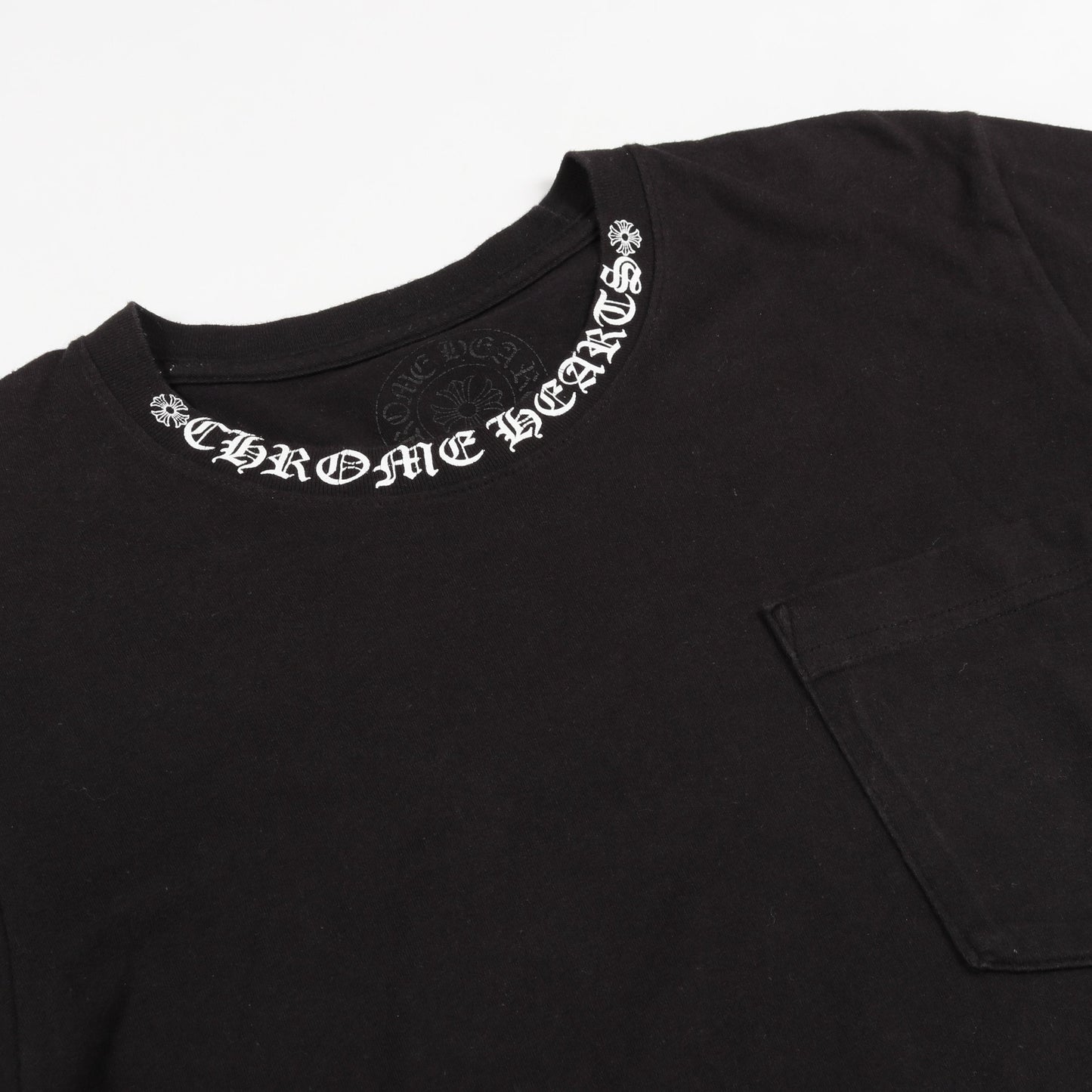 ネックロゴ Tシャツ クルーネック 半袖 コットン ブラック クロムハーツ トップス Chrome Hearts