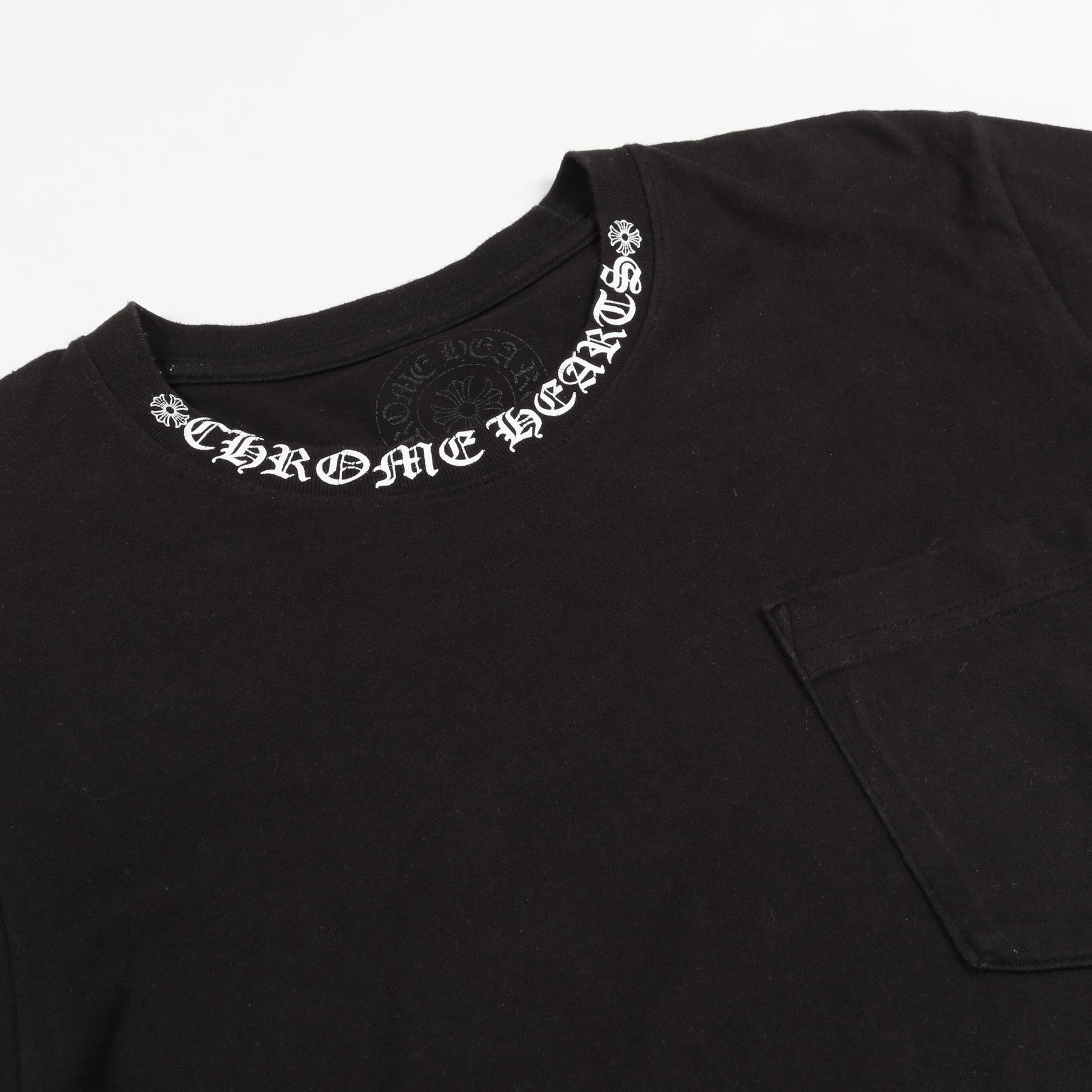 ネックロゴ Tシャツ クルーネック 半袖 コットン ブラック クロムハーツ トップス Chrome Hearts