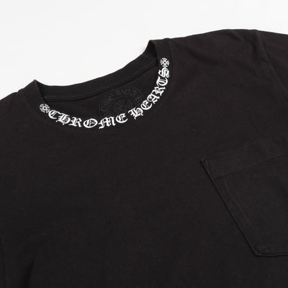 ネックロゴ Tシャツ クルーネック 半袖 コットン ブラック クロムハーツ トップス Chrome Hearts