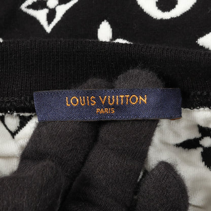 モノグラムジャガード スウェットシャツ クルーネック コットン ブラック ホワイト ルイヴィトン トップス LOUIS VUITTON
