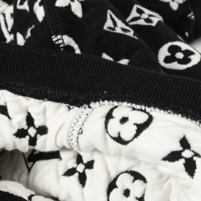 モノグラムジャガード スウェットシャツ クルーネック コットン ブラック ホワイト ルイヴィトン トップス LOUIS VUITTON