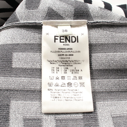 FENDI × MARC JACOBS スウェットシャツ ロゴ総柄 ナイロン レーヨン ホワイト ブラック フェンディ トップス FENDI