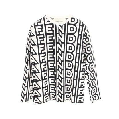 FENDI × MARC JACOBS スウェットシャツ ロゴ総柄 ナイロン レーヨン ホワイト ブラック フェンディ トップス FENDI
