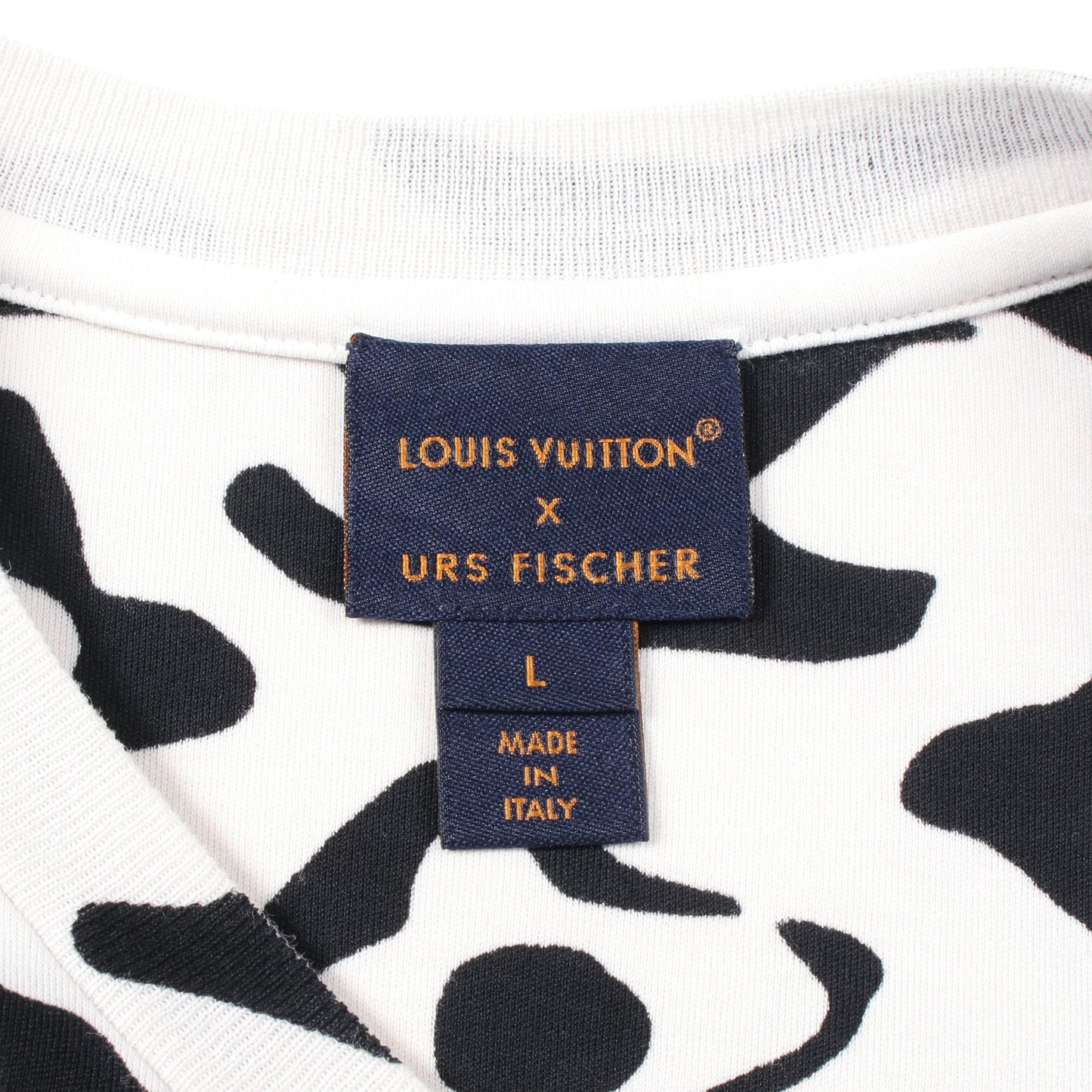 LOUIS VUITTON × URS FISCHER Tシャツ コットン ホワイト ブラック ルイヴィトン トップス LOUIS VUITTON