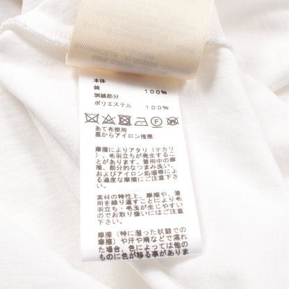 H刺繍ポケット Tシャツ チュニック スクエアネック 半袖 コットン ホワイト エルメス トップス HERMES