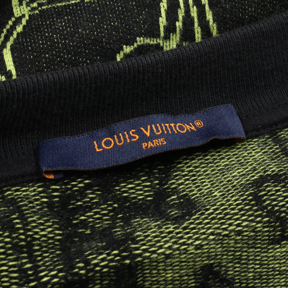 ウェイビーモノグラム ニット クルーネック コットン ブラック イエローグリーン ルイヴィトン トップス LOUIS VUITTON