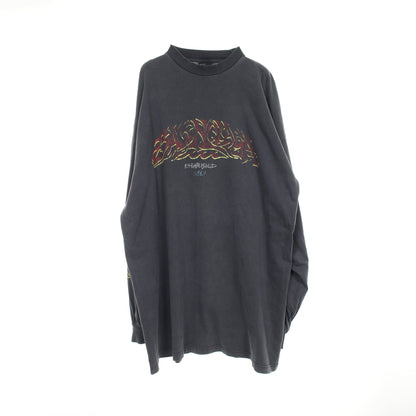 OFFSHORE オーバーサイズ Tシャツ カットソー 長袖 コットン ダークグレー ヴィンテージ加工 バレンシアガ トップス BALENCIAGA