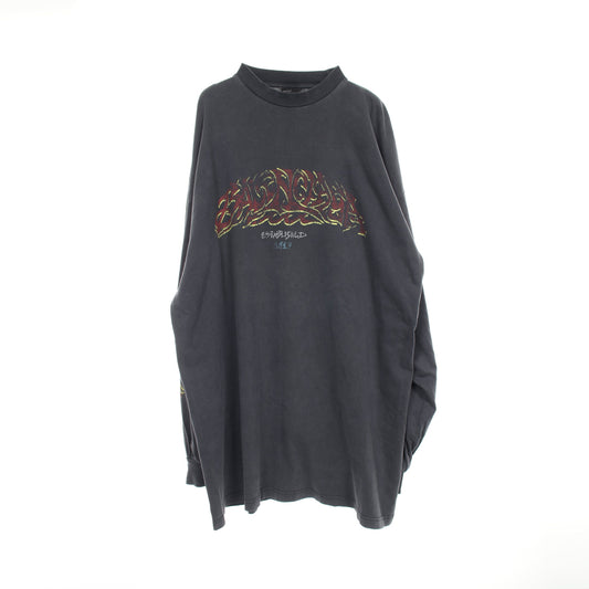OFFSHORE オーバーサイズ Tシャツ カットソー 長袖 コットン ダークグレー ヴィンテージ加工 バレンシアガ トップス BALENCIAGA