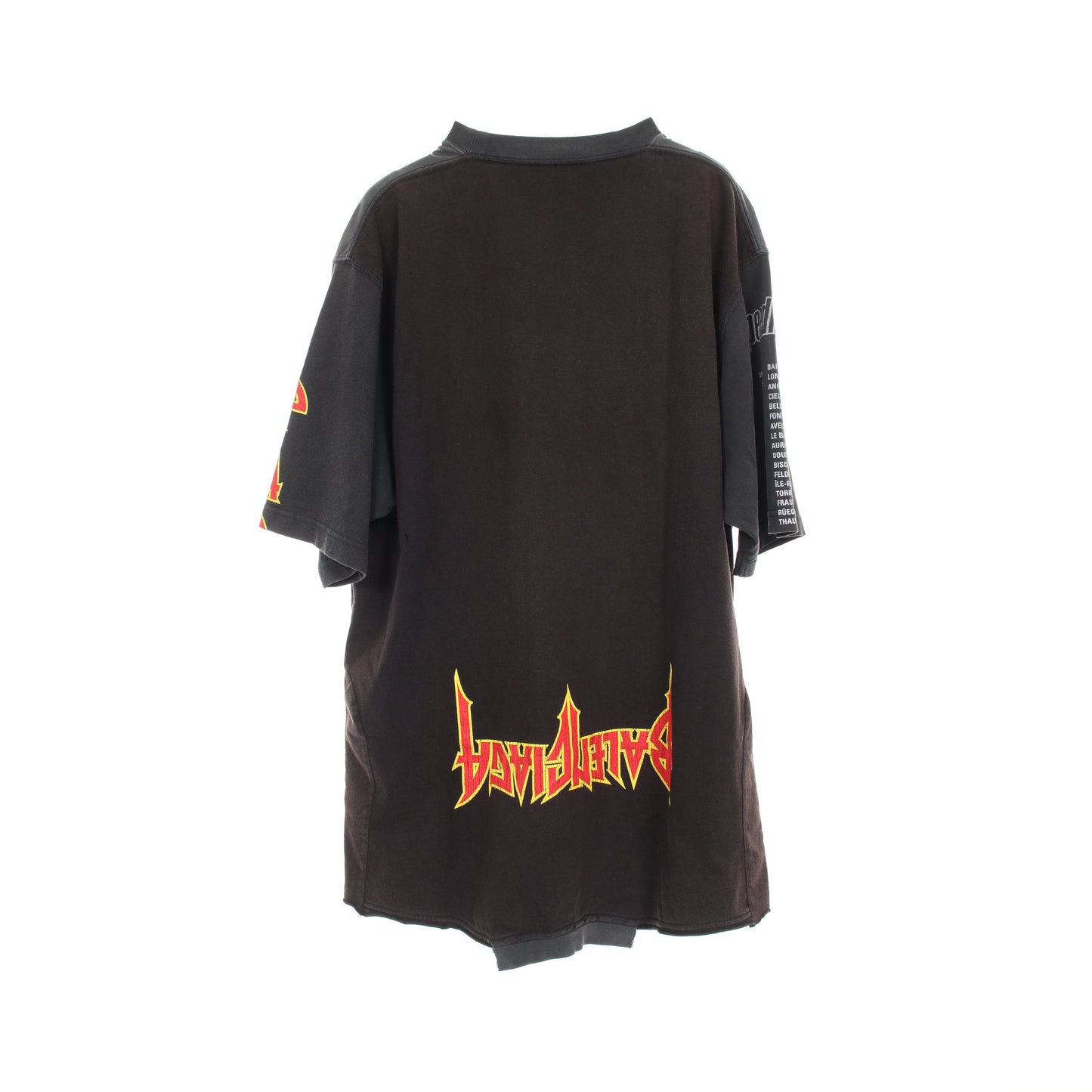 スピードハンターズアップサイドダウン Tシャツ カットソー 長袖 コットン ブラック マルチカラー ダメージ加工 ヴィンテージ加工 バレンシアガ トップス BALENCIAGA