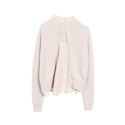 CARDIGAN TRICOT ニット ジャケット ウール ピンクベージュ 切替 モンクレール アウター MONCLER