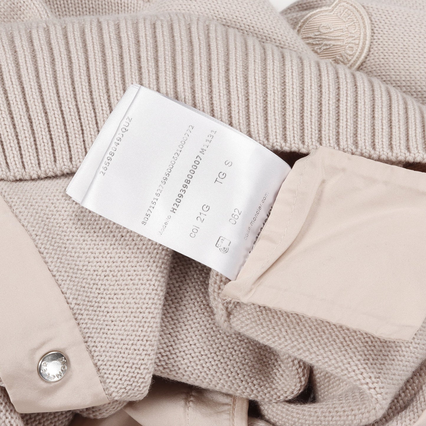 CARDIGAN TRICOT ニット ジャケット ウール ピンクベージュ 切替 モンクレール アウター MONCLER