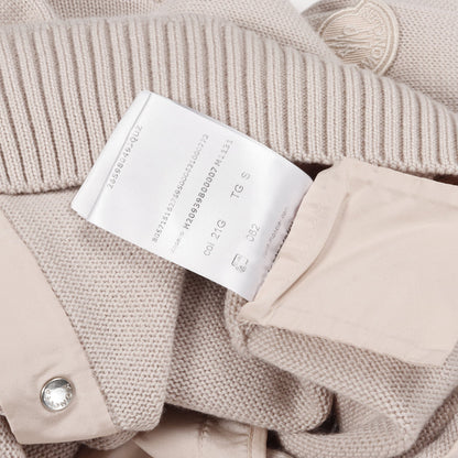 CARDIGAN TRICOT ニット ジャケット ウール ピンクベージュ 切替 モンクレール アウター MONCLER